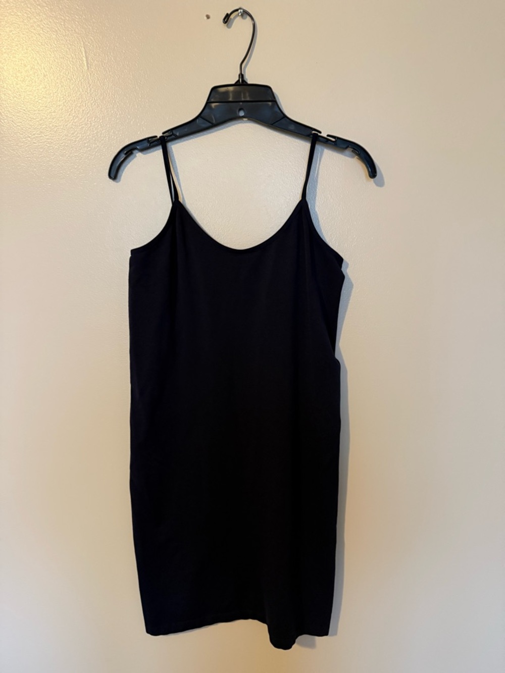 Navy Slim Slip Dress with Spaghetti Straps